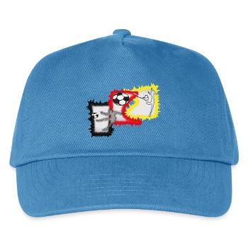 Kicker Fußball Stürmer  - Kinder Basecap - Pfauenblau - Vorne