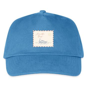 Amalfi Bay Boat Sketch - Kids’ Baseball Cap - peacock-blue - Front
