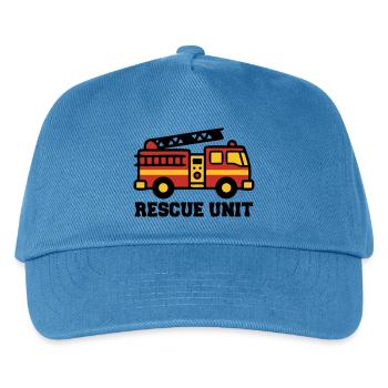 Feuerwehrauto Logo - Kinder Basecap - Pfauenblau - Vorne