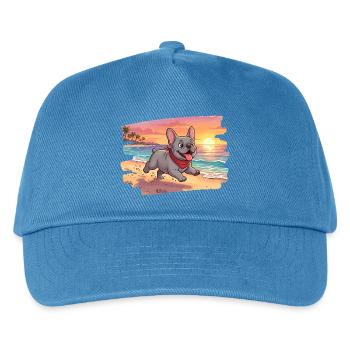 Adorable french bulldog on the beach - Kids’ Baseball Cap - peacock-blue - Front