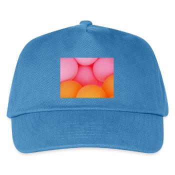 Brightly coloured balloons in orange pastel colours - Kids’ Baseball Cap - peacock-blue - Front