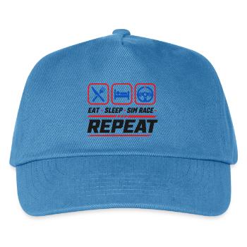 Eat sleep sim race repeat for sim racing fans - Kids’ Baseball Cap - peacock-blue - Front
