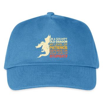 Grumpy Old Dragon Funny Patience Stupidity Graphic - Kinder Basecap - Pfauenblau - Vorne