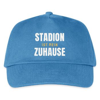 Stadion ist mein Zuhause Fußball Fan Spruch Ultras - Kinder Basecap - Pfauenblau - Vorne