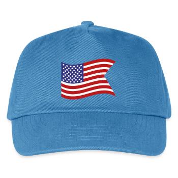 Flagge der Vereinigten Staaten - Kinder Basecap - Pfauenblau - Vorne