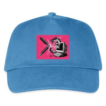 Anarchischer Aal - Ausbruch Kugelschreiber - KI - Kinder Basecap - Pfauenblau - Vorne