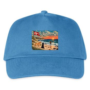 Dänemark Strandretro Küstenmotiv - Kinder Basecap - Pfauenblau - Vorne