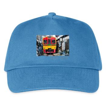 Railway Market Mae Klong in Thailand Souvenir - Kinder Basecap - Pfauenblau - Vorne