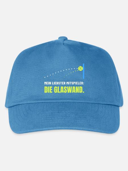 Padel Spruch: Mein Mitspieler die Glaswand - Kinder Basecap - Pfauenblau