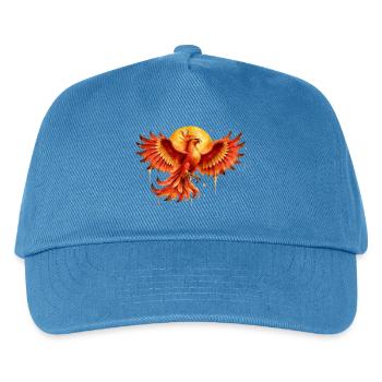 Feuerphönix Aquarell - Kinder Basecap - Pfauenblau - Vorne