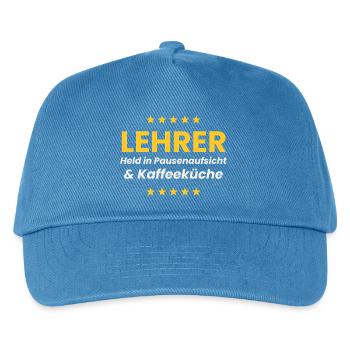 Lehrer Shirt Pausenaufsicht Kaffeeküche Lustig - Kinder Basecap - Pfauenblau - Vorne