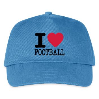 I love football - Kids’ Baseball Cap - peacock-blue - Front