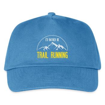 I’d Rather Be Trail Running - Kids’ Baseball Cap - peacock-blue - Front
