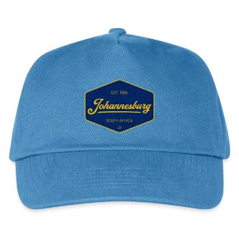 Johannesburg Vintage Sign Blau Gelb - Kinder Basecap - Pfauenblau - Vorne