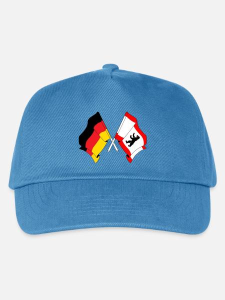Flagge Deutschland, Berlin - Kinder Basecap - Pfauenblau