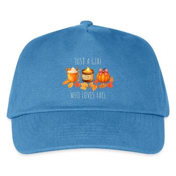 Nur ein Mädchen das Herbst liebt - Kinder Basecap - Pfauenblau - Vorne