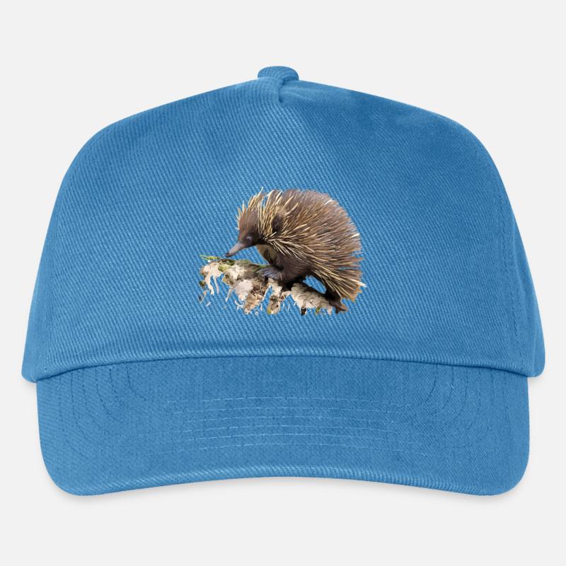 Igel in Aquarell auf Fels - Kinder Basecap - Pfauenblau