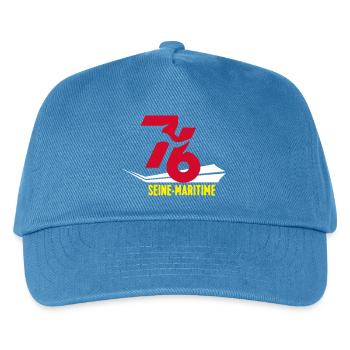 Stilisiertes Seine-Maritime-Emblem 76 - Kinder Basecap - Pfauenblau - Vorne