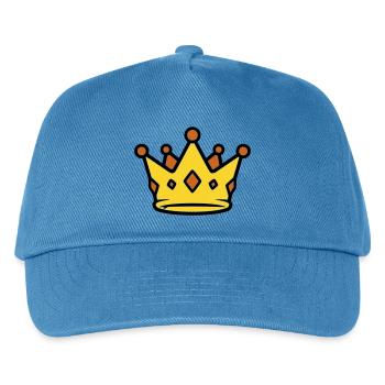 Goldene König Krone Juwelen Vektor - Kinder Basecap - Pfauenblau - Vorne