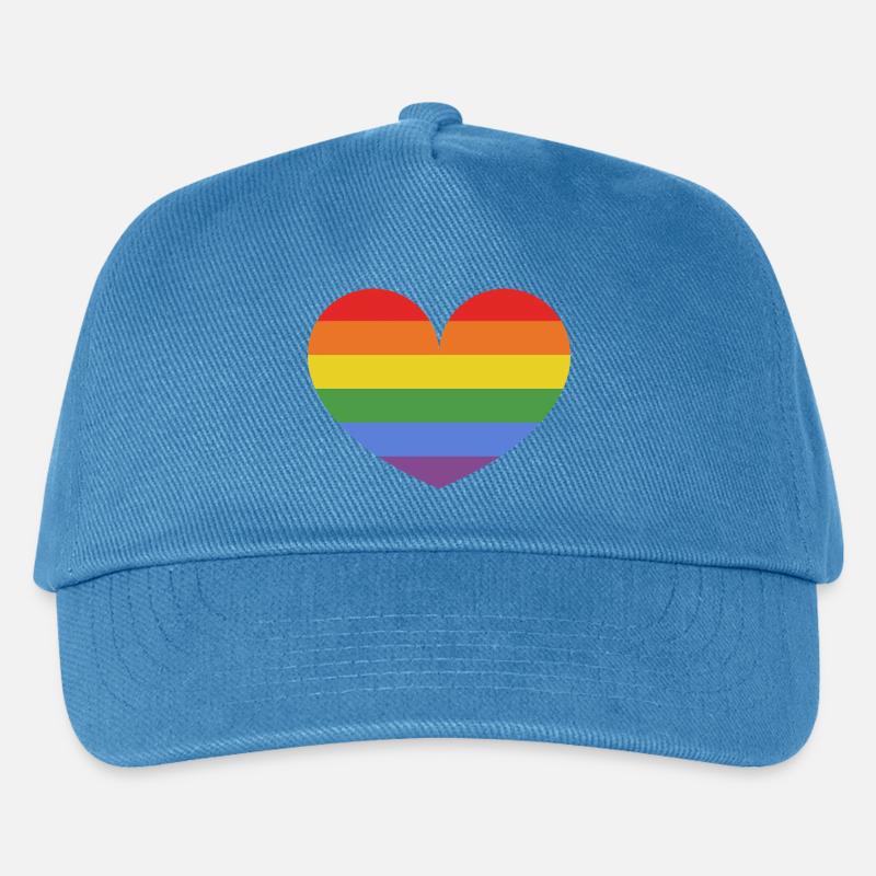Regenbogenherz - Kinder Basecap - Pfauenblau