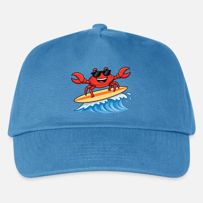 Krebs beim Surfen - Kinder Basecap - Pfauenblau