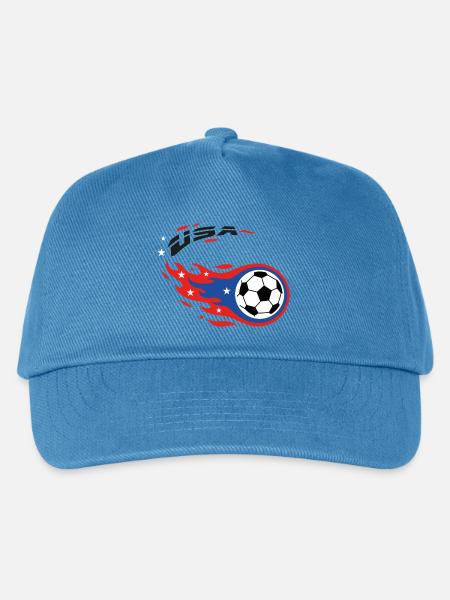 Football Soccer USA Fireball Comet Fanshirt - Kinder Basecap - Pfauenblau