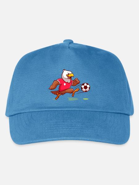 Eagle Maskottchen Striker Kick - Kinder Basecap - Pfauenblau