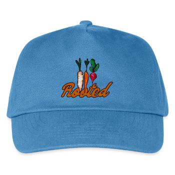 Rooted Carrot Art - Kids’ Baseball Cap - peacock-blue - Front