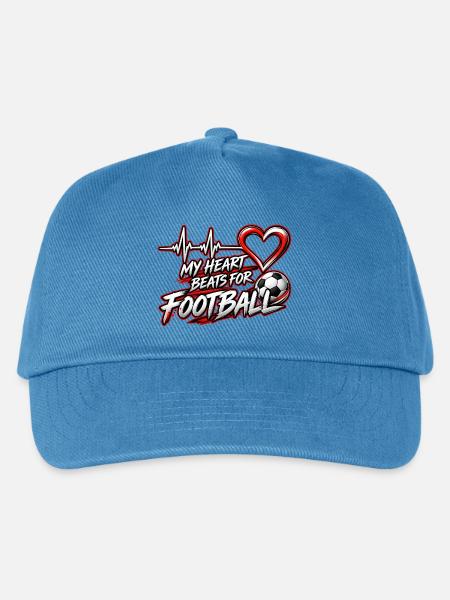 Herzschlag fürs Fußball - Kinder Basecap - Pfauenblau