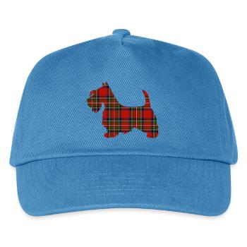 Tartan Scottie Hund | Pyrenäen-Linienlabor - Kinder Basecap - Pfauenblau - Vorne