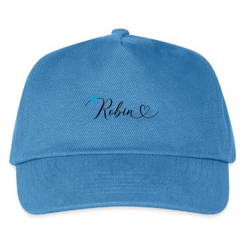 Robin Nom Prénom Calligraphie Coeur - Casquette de baseball Enfant - bleu paon - Devant