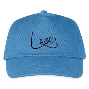 Leo Name First Name Heart Decor - Kids’ Baseball Cap - peacock-blue - Front