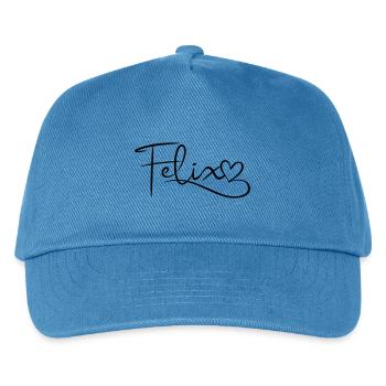 Felix, last name, first name, heart décor - Kids’ Baseball Cap - peacock-blue - Front