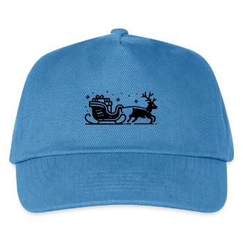 Reindeer Sleigh - Kids’ Baseball Cap - peacock-blue - Front