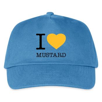 I LOVE MUSTARD Senf Wurst - Kinder Basecap - Pfauenblau - Vorne
