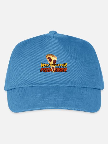 Weltbester Pizza-Esser Pizza, Italien, Geschenk - Kinder Basecap - Pfauenblau