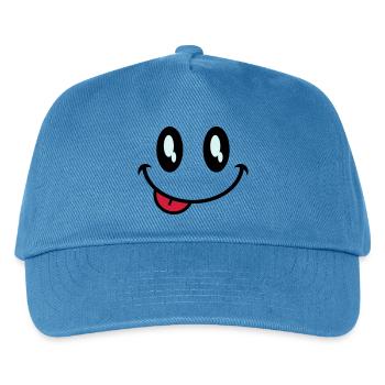 augen smiley zunge - Kinder Basecap - Pfauenblau - Vorne