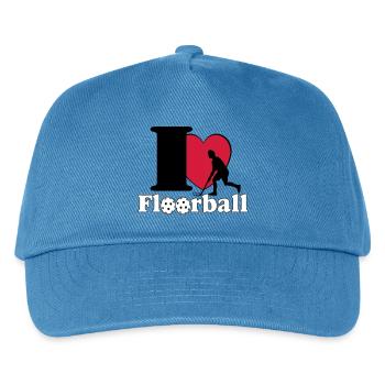 Floorball , Unihockey , Hockey , Fun I love.. - Kinder Basecap - Pfauenblau - Vorne