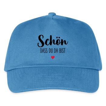 Schön dass du da bist Herz - Kinder Basecap - Pfauenblau - Vorne