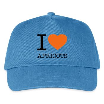 I LOVE APRICOTS Aprikose - Kinder Basecap - Pfauenblau - Vorne