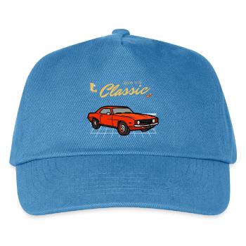 Klassische rote Muscle-Car-Illustration - Kinder Basecap - Pfauenblau - Vorne