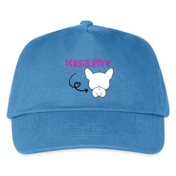 Kiss my Bulldog - Französischer Frechdachs - Kinder Basecap - Pfauenblau - Vorne