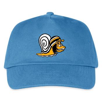 Schnecke Reggae Musik Rasta Haare Mütze Jamaika - Kinder Basecap - Pfauenblau - Vorne