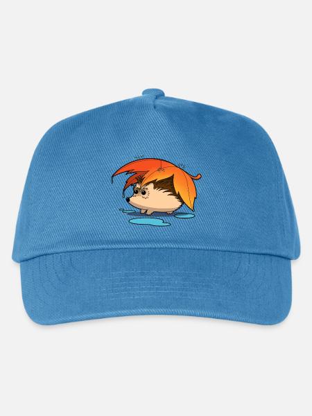 Igel unter Laubschirm - Kinder Basecap - Pfauenblau