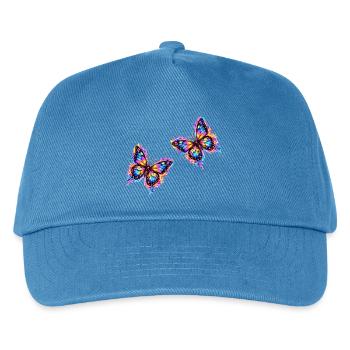 Schmetterlinge Neon - Kinder Basecap - Pfauenblau - Vorne