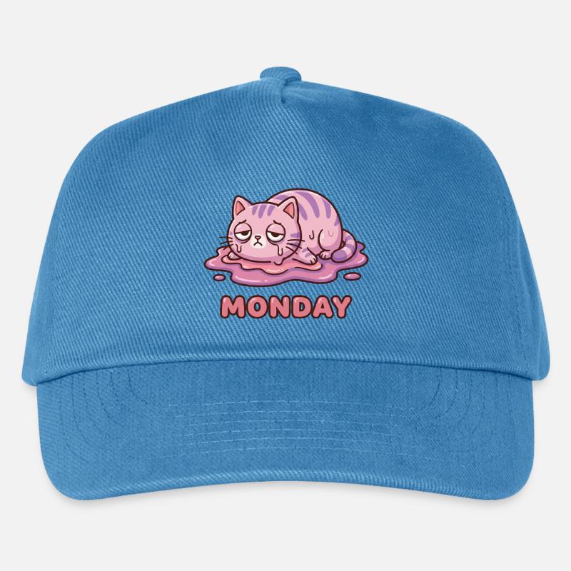 I Hate Mondays - Cute Exhausted Kitty - Kids’ Baseball Cap - peacock-blue