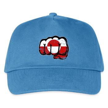 Greenland flag fist used - Kids’ Baseball Cap - peacock-blue - Front