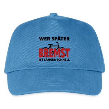 If you brake later, you are faster for longer - bike - Kids’ Baseball Cap - peacock-blue - Front