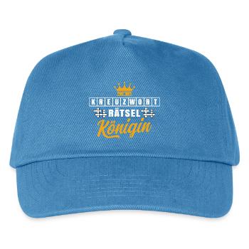 Kreuzworträtsel Königin Design / Rätsel Denksport - Kinder Basecap - Pfauenblau - Vorne