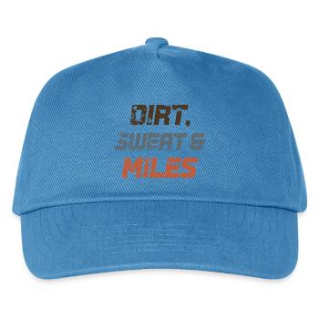 Dirt Sweat & Miles - Kinder Basecap - Pfauenblau - Vorne